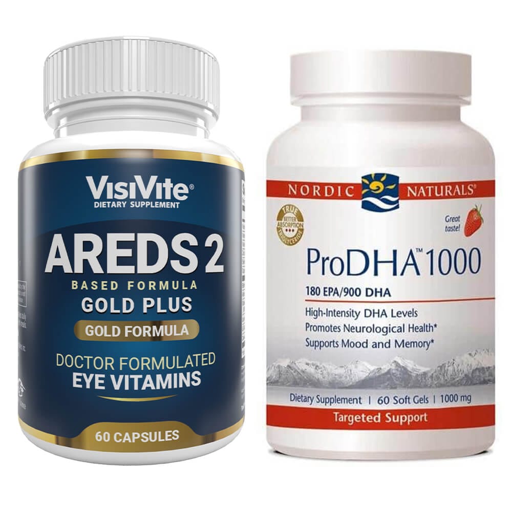 AREDS 2 Gold and Nordic Naturals® ProDHA-1000 Bundle - 1 month supply