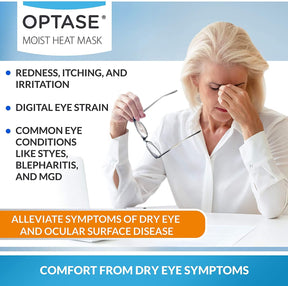 OPTASE Moist Heat Eye Mask - Premium Dry Eye Relief Compress with HydroBeads